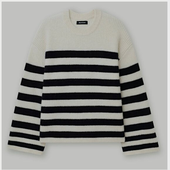 NAADAM Super Luxe Cashmere Striped Crewneck - Picture 1 of 3